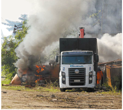 Incêndio no Porto de Santos