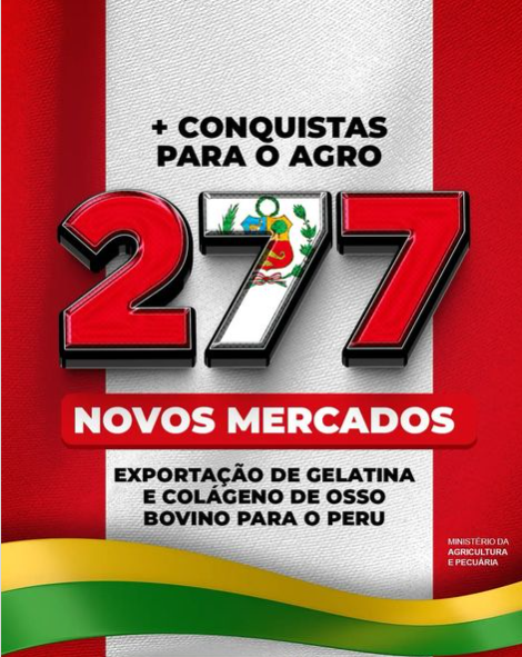 Abertura do mercado peruano para exportação de gelatina e colágeno