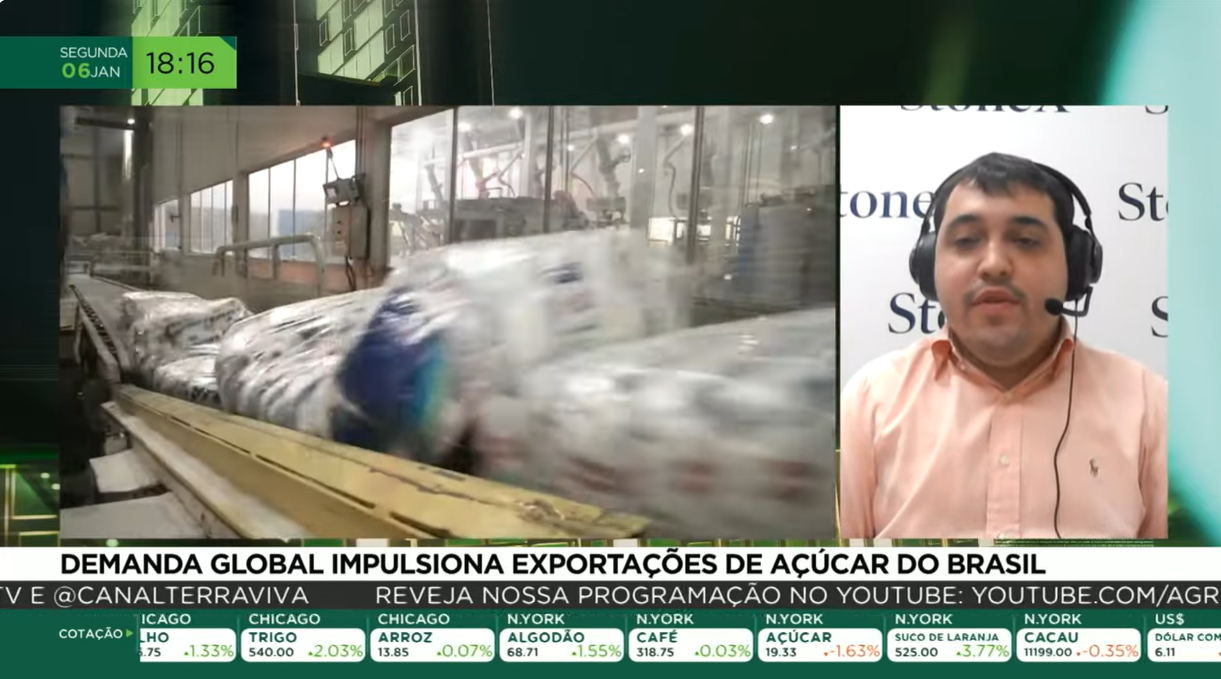 Demanda global impulsiona exportações de açúcar do Brasil