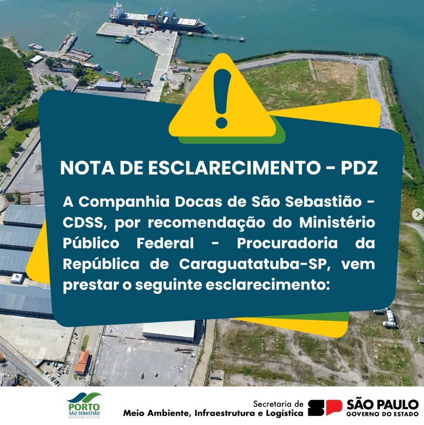Nota de esclarecimento PDZ – Companhia Docas de São Sebastião