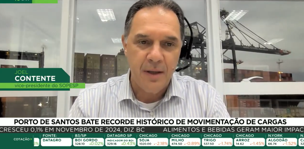 Vice-presidente do SOPESP destaca recorde do Porto de Santos: 179,8 milhões de toneladas movimentadas em 2024