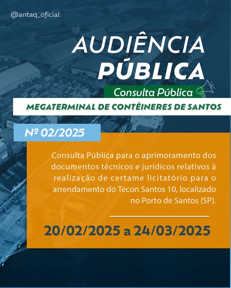 Megaterminal de contêineres de Santos entra em consulta pública
