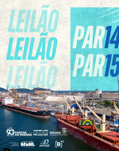 Portos do Paraná realizará dois leilões no dia 30 de abril