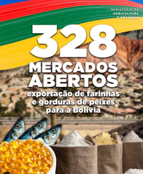 Abertura de mercado para exportação de farinhas e gorduras de peixes para a Bolívia