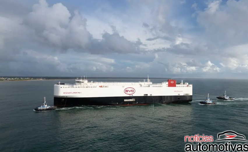 Importação de carros chineses aumenta com chegada de meganavio da BYD com mais de 5.500 veículos